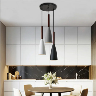 Nomsun Modern Pendant Lamp E27 Nordic Wood Pendant Lights Dining Room kitchen hanging lamp Restaurant Cafe Lighting Fixtures