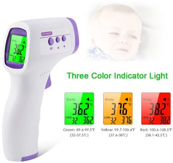 Non-Contact Digitale Infrarood Thermometer 3-Kleuren Lcd Backlight Temperatuur Meet Voor Baby Kids Volwassenen Thuis