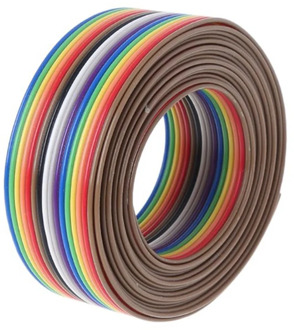 Non-deformable 5M 20Pin 1.27mm Pitch Rainbow Flat Line Flat Color Ribbon DuPont Wire Soldered Cable Connector Wire