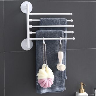 Non Geperforeerde Handdoekenrek Eenvoudige Vouwen Roterende Beweegbare Beugel Keuken Badkamer Badkamer Badkamer Accessoires Hanger Handdoek Bar wit