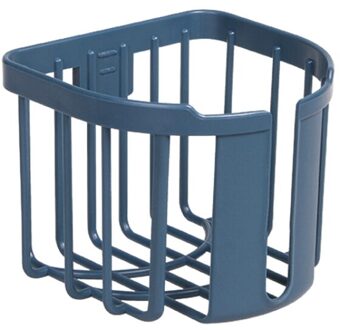 Non-marking Muur Gemonteerde Opslag Rack, Badkamer Tissue Opslag En Afwerking Rack, multifunctionele Afvoer Wandrek Blauw