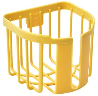 Non-marking Muur Gemonteerde Opslag Rack, Badkamer Tissue Opslag En Afwerking Rack, multifunctionele Afvoer Wandrek geel