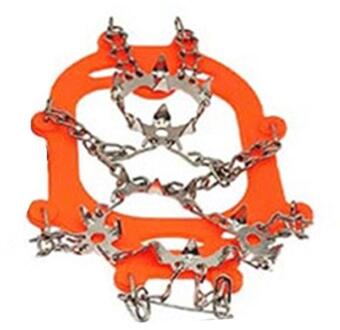 Non Slip Klimmen Stijgijzers Schoenplaten Schoen Cover Ice Staal Winter Gripper Cleats Mangaan Overschoenen Voor Spikes Outdoor Hi U9S1 oranje L