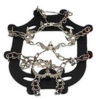 Non Slip Klimmen Stijgijzers Schoenplaten Schoen Cover Ice Wandelen Grijper Winter Schoenplaten Staal Outdoor Overschoenen Mangaan Voor Sp U6A4 zwart L