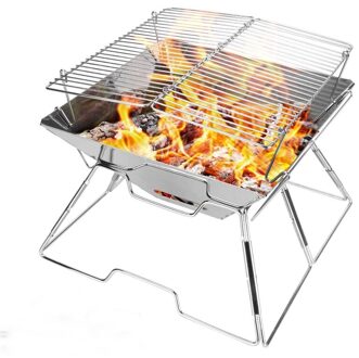Non-stick Barbecue Grill Outdoor Draagbare Roestvrij Staal Vouwen Houtskool Bbq Grill Houtskool Barbecue Camping Picknick Tool 2250 g