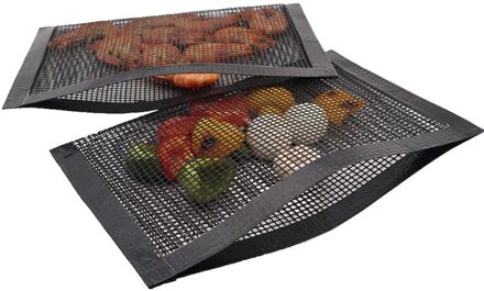 Non-stick Bbq Mesh Grillen Tas Hittebestendigheid Bbq Gebakken Tas Grillen Bakken Herbruikbare Non-stick Mesh Grillen zak Bbq Gereedschap 14 x 24 cm