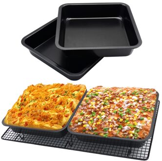Non-stick Brood Cake Bakplaat Oven Bakplaat Rechthoekige Zwarte Bakplaat Diy Keuken Bakken Keuken Gereedschap