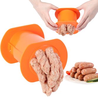 Non Stick Een Druk Worst Maker 7 Worstjes In Een Druk Worst Druk Stuffer Dog Maker Vlees Strip Knijper barbecue Gereedschap