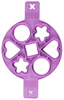 Non Stick Gebakken Ei Mallen Siliconen 7 Gat Multi Vorm Ei Pannenkoek Fornuis Omelet Ring Keuken Flip Fornuis Bakvorm Paars