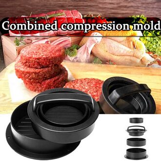 Non-stick Hamburger Druk Maker Rundvlees Grill Mold Making Perfect Pasteitjes Zelfgemaakte Aluminium Maker Hamburger Pers zwart plastic reeks
