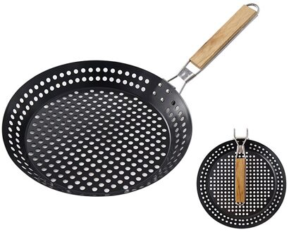 Non-stick Koekenpan Algemene Veilig Outdoor Vouwen Ronde Barbecue Pan Camping Multifunctionele Barbecue Lade Vouwen