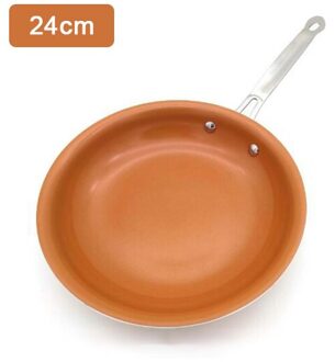 Non-stick Koperen Pannen Koekenpannen Met Coating Inductie Koken Oven Koken Pot Anti-aanbak Pan Kookgerei geel