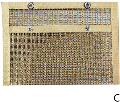 Non-stick Mesh Grillen Bag Herbruikbare Bbq Groente-en Vlees Hoge Temperatuur Barbecue Grills Tas Opbergtas barbecue Warmte bruin / L