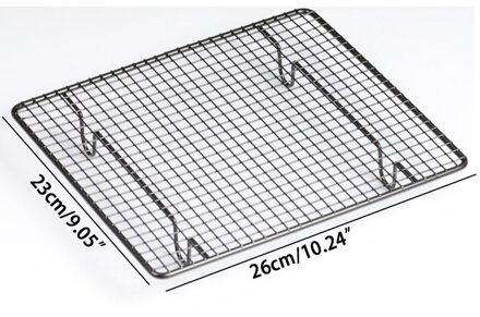 Non-stick Netto Dampende Cookies Frame Metalen Bakken Rack Taart Mesh Cooling Rekken Plank Drogen Stand Houder Koken Kithen gereedschap 26x23cm zwart