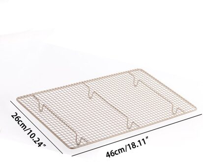 Non-stick Netto Dampende Cookies Frame Metalen Bakken Rack Taart Mesh Cooling Rekken Plank Drogen Stand Houder Koken Kithen gereedschap 46x26cm goud