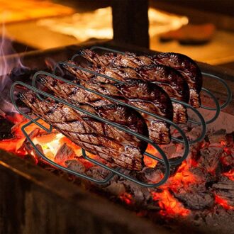 Non-stick Rvs Steak Rack Stand Houders Roosteren Rib Rotisserie Keuken Accessoires Grillen Bbq Gereedschap Barbecue Stuff