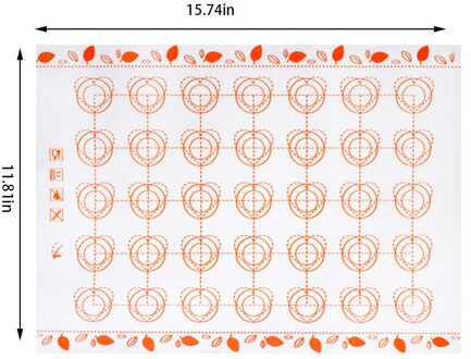 Non-Stick Siliconen Bakken Mat Fondant Bakvormen Macaron Oven Thuis Bakken Tools Voor Gebak Gebak Gereedschappen Deeg Roll Matten pad oranje 40x30cm