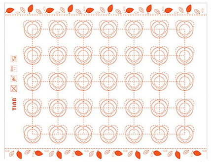 Non-stick Siliconen Bakken Matten Vel Voor Oven Schaal Rolling Deeg Mat Keuken Gadgets Kookgerei Gebruiksvoorwerpen Bakvormen Accessorie 26x29cm oranje