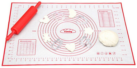 Non-stick Siliconen Bakken Matten Vel Voor Oven Schaal Rolling Deeg Mat Keuken Gadgets Kookgerei Gebruiksvoorwerpen Bakvormen Accessorie 26x29cm rood