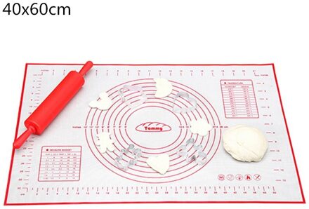 Non-stick Siliconen Bakken Matten Vel Voor Oven Schaal Rolling Deeg Mat Keuken Gadgets Kookgerei Gebruiksvoorwerpen Bakvormen Accessorie 40x60cm rood