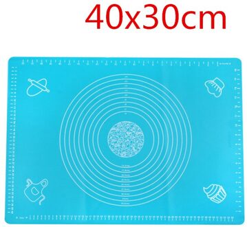 Non-stick Siliconen Verdikking Mat Rolling Deeg Liner Pad Gebak Cake Bakvormen Pizza Cake Board Keuken Bakken Accessoires blauw L