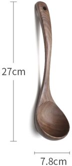 Non-stick Spatel Zwarte Walnoot Hout Dessert Koffie Soep Rijst Lepels Schop Spatel Rood