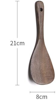 Non-stick Spatel Zwarte Walnoot Hout Dessert Koffie Soep Rijst Lepels Schop Spatel wit