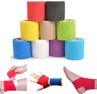 Non Woven Bandage Wrap Zelfklevende Ademend Elastische Stretch Sport Tape Voor Hond Collectie zwart