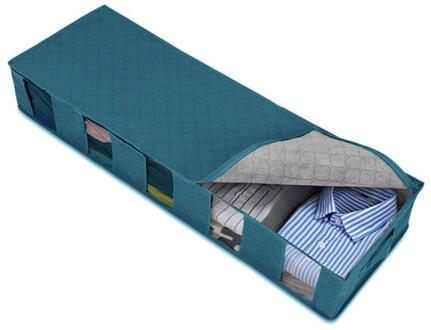 Non-woven Bed Opbergdoos Onder Bed Opslag Grote Capaciteit Truien Clear Kleding Venster Dekens Opslag Containers Schoenen T7H2 blauw