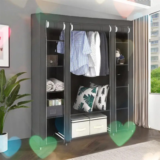 Non-woven Cloth Wardrobe Fabric Closet Portable Folding Portable Closet Wardrobe Clothes Storage Organizer Shelf HWC