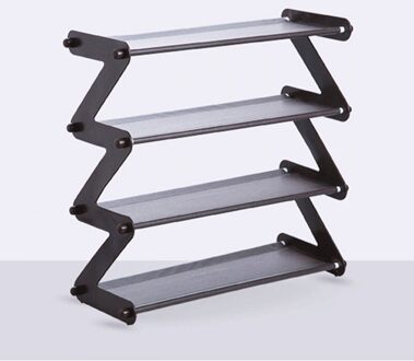 Non-woven Eenvoudige Schoen Rek Boekenplank 4 Lagen Rvs Montage Schoenenrek Thuis Woonkamer Schoenen Opslag Organisatie koffie