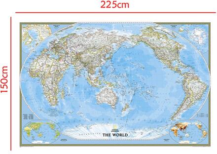 Non-woven Waterdichte Wereldkaart 150X225 Cm Mercator Projectie Wereldkaart Zonder Vlag Voor Reis En Reizen