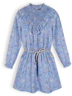 Nono Meisjes jurk AOP - Mayana - Provence blauw - Maat 104
