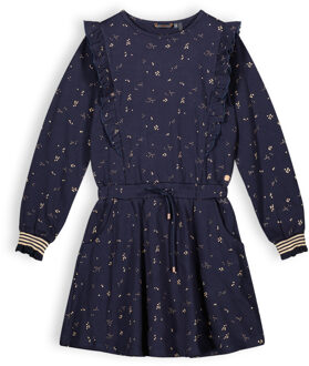 Nono Meisjes jurk jersey - Mira - Navy blauw - Maat 134/140