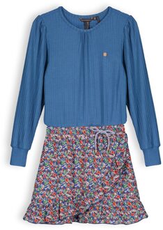 Nono Meisjes jurk mixed - Muria - Ensign blauw - Maat 110