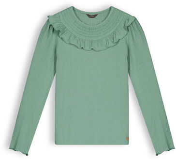 Nono Meisjes shirt jersey rib - Kris - Loden Frost Groen - Maat 134/140