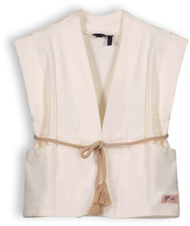 Nono Meisjes sweat kimono - Kila - Pearled ivory - Maat 116