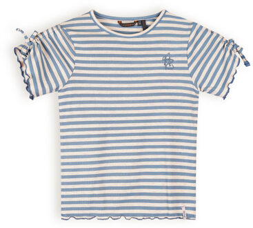 Nono Meisjes t-shirt gestreept - Kim - Parisian blauw - Maat 110