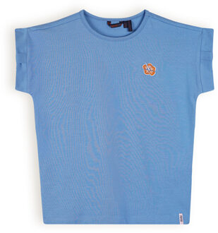 Nono Meisjes t-shirt - Kamelle - Parisian blauw - Maat 110