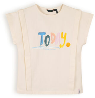 Nono Meisjes t-shirt print - Kiam - Pearled ivoor wit - Maat 116