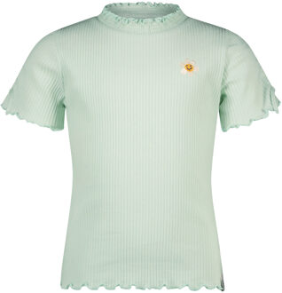 Nono Meisjes t-shirt rib - Kaby - Cream mint - Maat 116