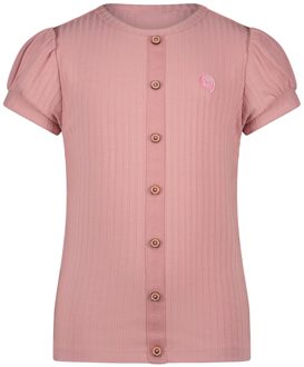 Nono Meisjes t-shirt rib - Kyoto - Vintage roze - Maat 116