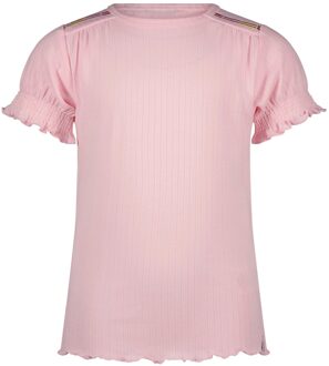 Nono Meisjes t-shirt rib - Kyran - Kers blossom - Maat 116
