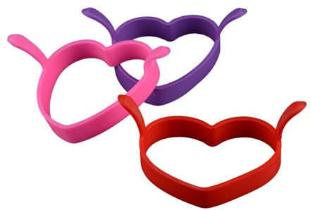 Nonstick Pancake Maker 4 Grids Siliconen Keuken Pancake Mold Ei Koken Tool Gebakken Ei Ring Maker watermeloen rood