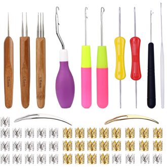 Nonvor Haaknaalden Set Garen Breinaalden Haak Kit Zachte Handvat Thuisgebruik Naaien Breien Aluminium Dreadlocks Tool Set