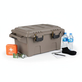 Nood Pakket opberg box kist - waterdicht - kunststof - 47 x 30 x 21 cm - 30 liter