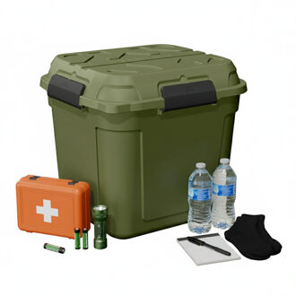 Nood Pakket opberg box kist - waterdicht - kunststof - 53 x 60 x 55 cm - 110 liter