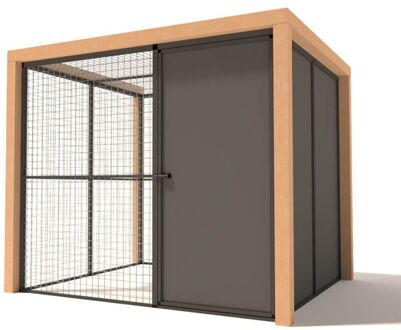 Noor - Kattenren met sluis - Aluminium - Antraciet - 224x190x187 cm