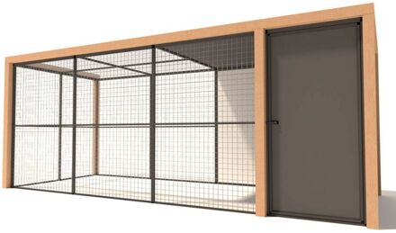 Noor - Kattenren met sluis - Aluminium - Antraciet - 475x190x187 cm