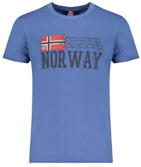 Noorwegen Graphic T-shirt Stijl 63 - maat XL Lichtblauw